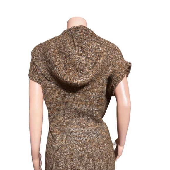 Pulp short sleeve wide placket coffee bean jumper knit pullover sweater M - Picture 6 of 7